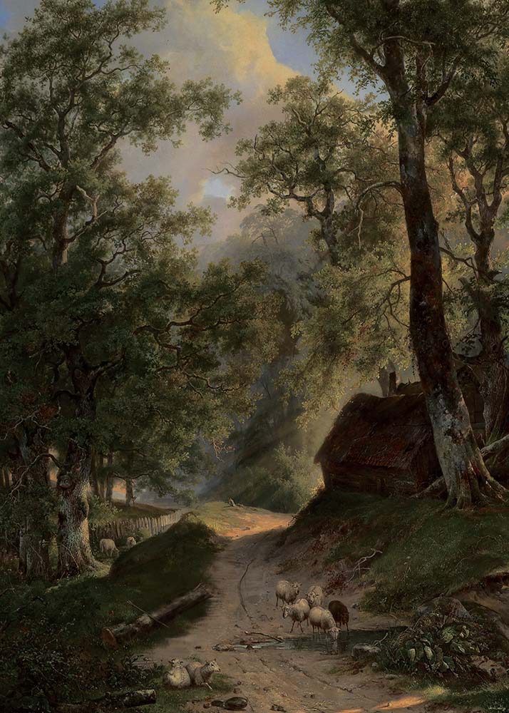 Avezano Village lamb Oil Painting Style Photography Backdrop-AVEZANO