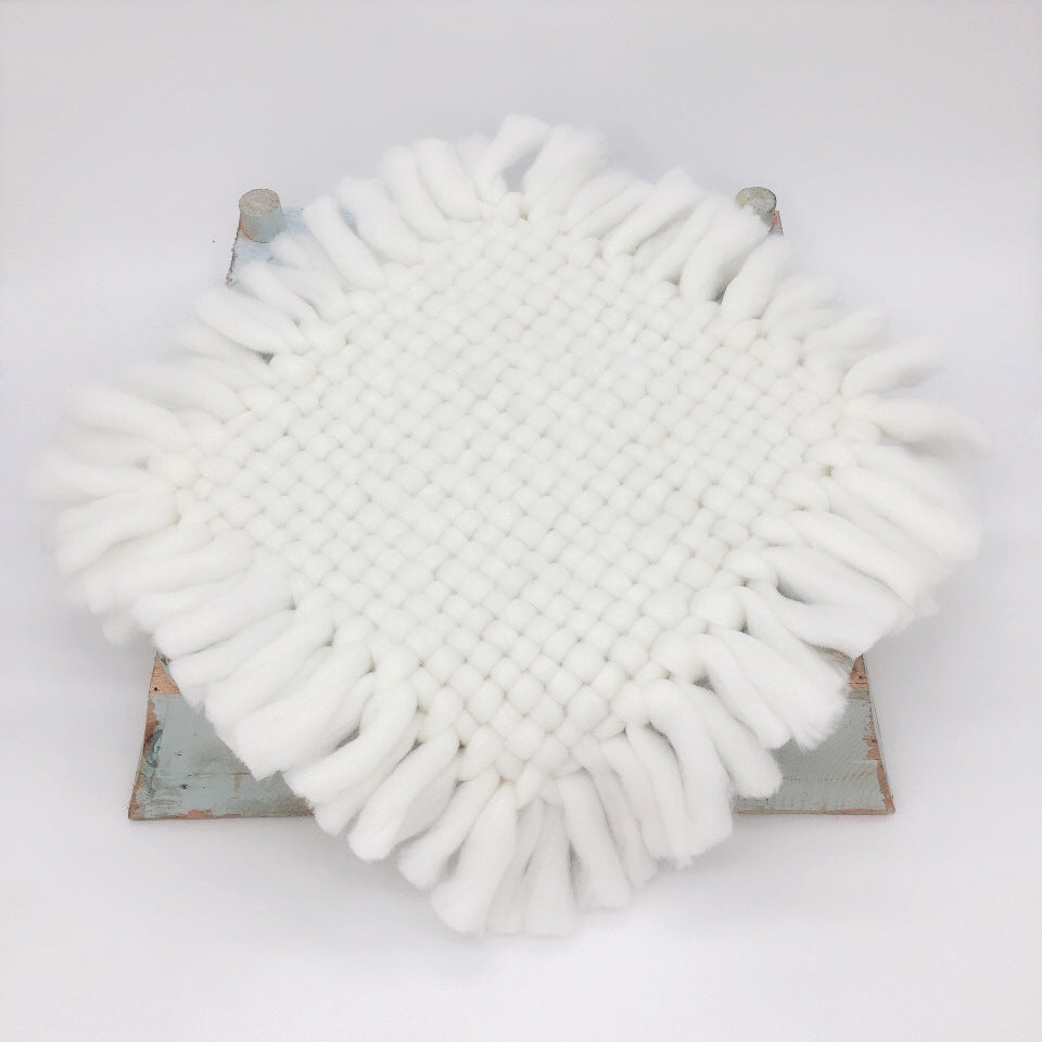 Avezano Thick Wool Braided Square Decoration Photoshoot Props