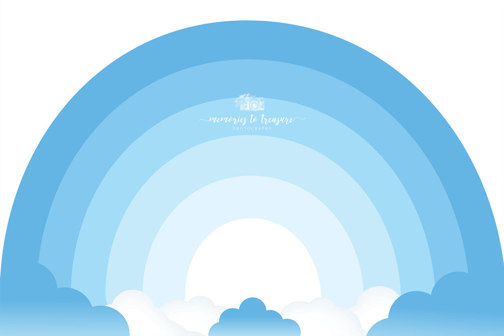 Avezano Blue Rainbow Backdrop for Photography By Paula Easton-AVEZANO
