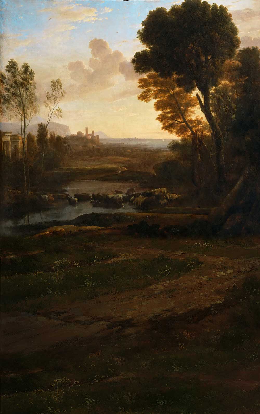 Avezano Mountain Dusk Oil Painting Photography Backdrop-AVEZANO