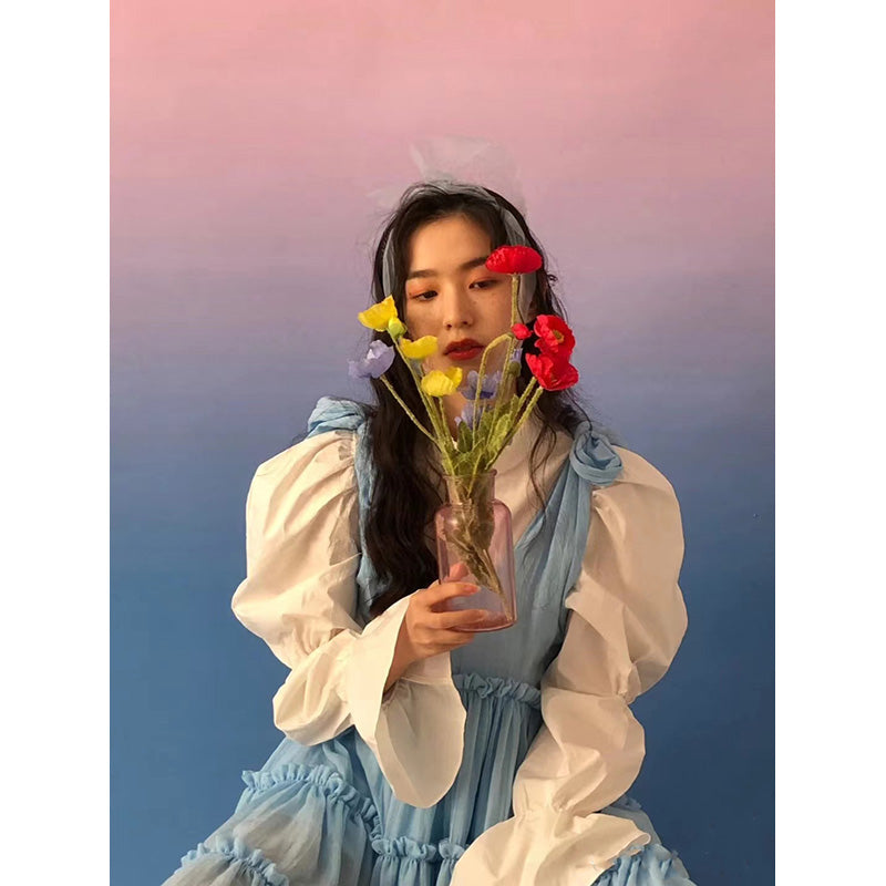 Avezano Light Orange Fades To Pink To Blue Gradient Backdrop For Portrait Photography