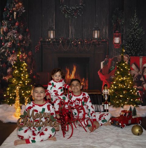 Toile de fond pour photographie de cheminée de Noël à Avezano