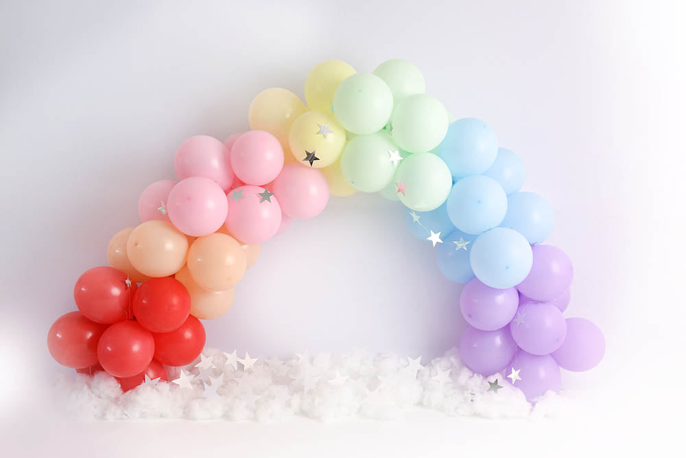 Avezano Balloon Rainbow Bridge Girls Session Theme Photography Backdrop-AVEZANO