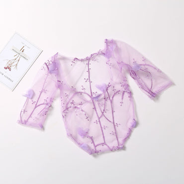 Avezano Newborn Photo Prop Organza Climbing Suit
