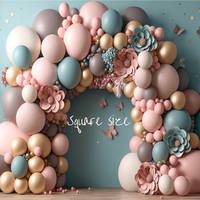 Avezano and Blue Pink Balloon Arch Photography Background