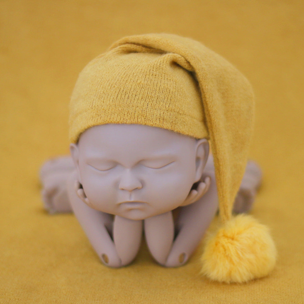 Avezano Newborn Photography Baby Pom-Ball Knitted Long-Tailed Hat