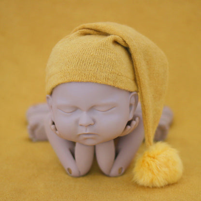 Avezano Newborn Photography Baby Pom-Ball Knitted Long-Tailed Hat