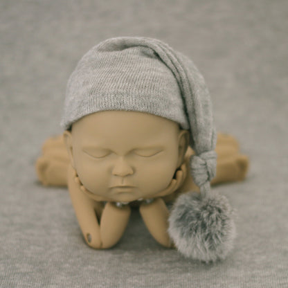 Avezano Newborn Photography Baby Pom-Ball Knitted Long-Tailed Hat