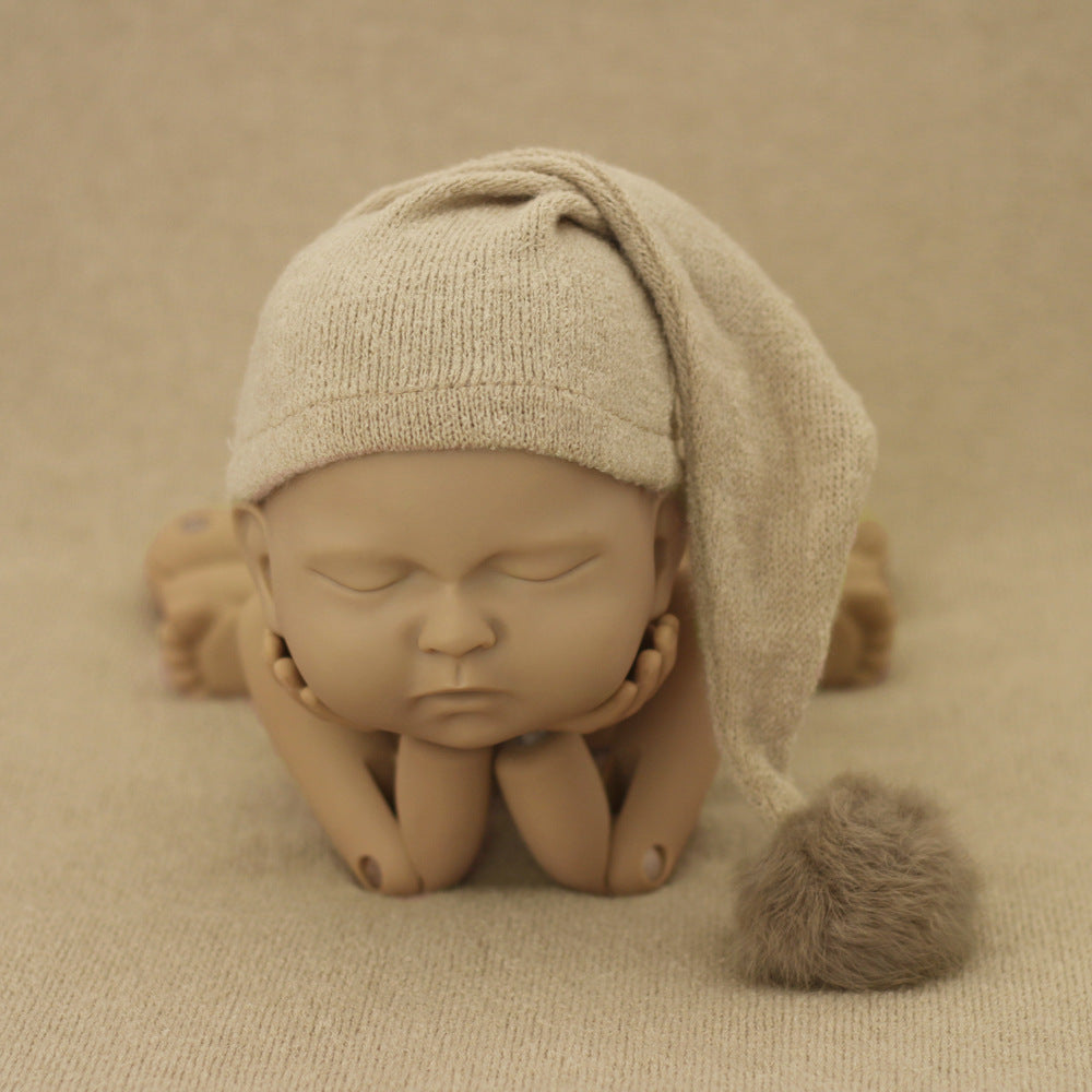 Avezano Newborn Photography Baby Pom-Ball Knitted Long-Tailed Hat