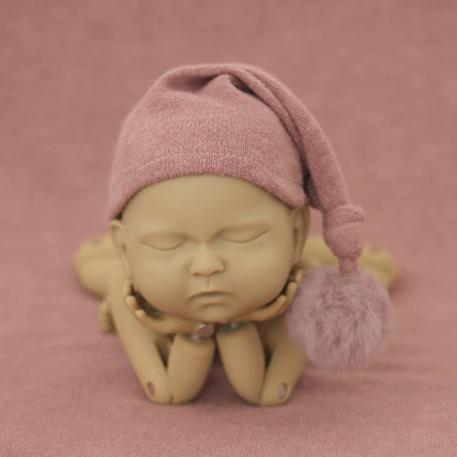 Avezano Newborn Photography Baby Pom-Ball Knitted Long-Tailed Hat