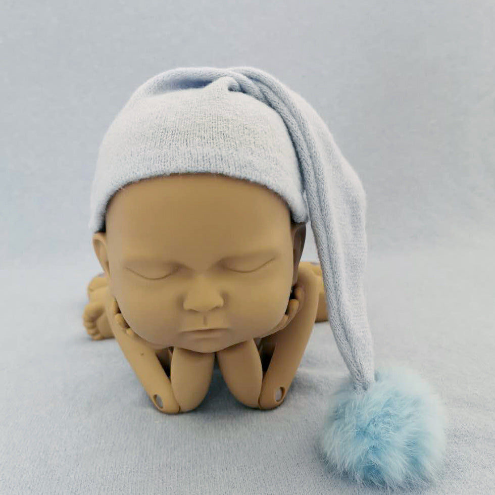 Avezano Newborn Photography Baby Pom-Ball Knitted Long-Tailed Hat