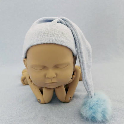 Avezano Newborn Photography Baby Pom-Ball Knitted Long-Tailed Hat