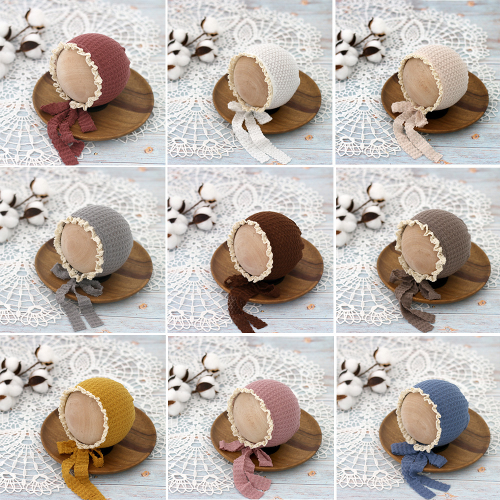 Avezano Baby Waffle lace lanyard Newborn Hat