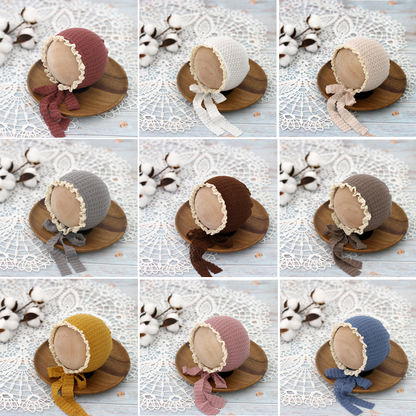 Avezano Baby Waffle lace lanyard Newborn Hat