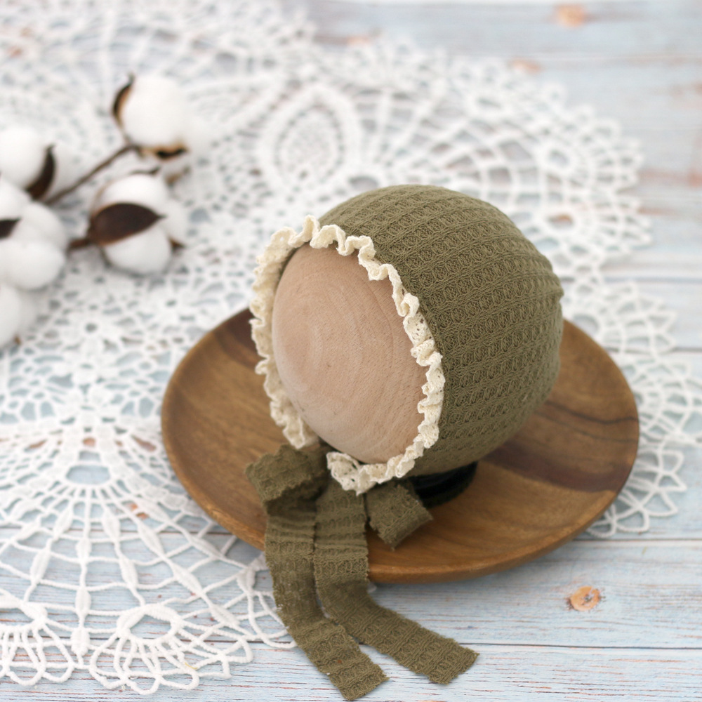 Avezano Baby Waffle lace lanyard Newborn Hat