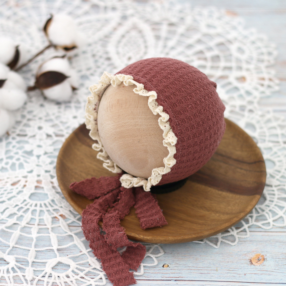 Avezano Baby Waffle lace lanyard Newborn Hat