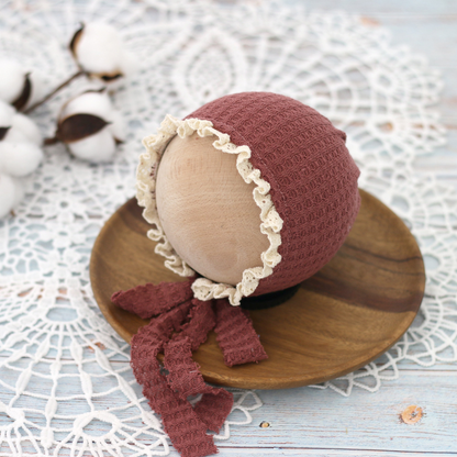 Avezano Baby Waffle lace lanyard Newborn Hat