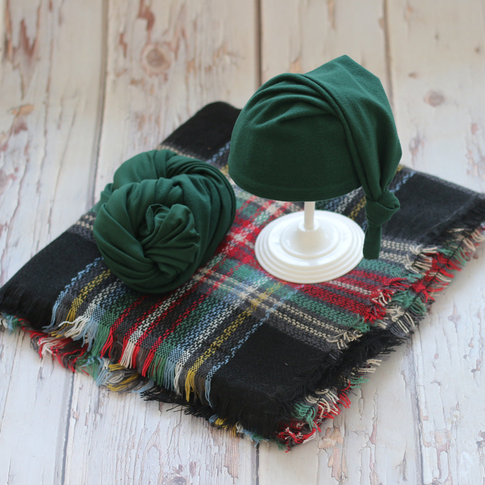Avezano Newborn Christmas Hat Wrap And Blanket Set For Photoshoot