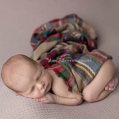 Avezano Newborn Christmas Hat Wrap And Blanket Set For Photoshoot