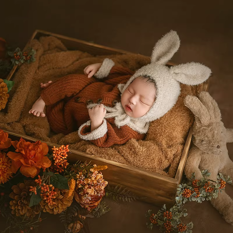 Avezano Autumn Bunny Newborn Photography Props Set
