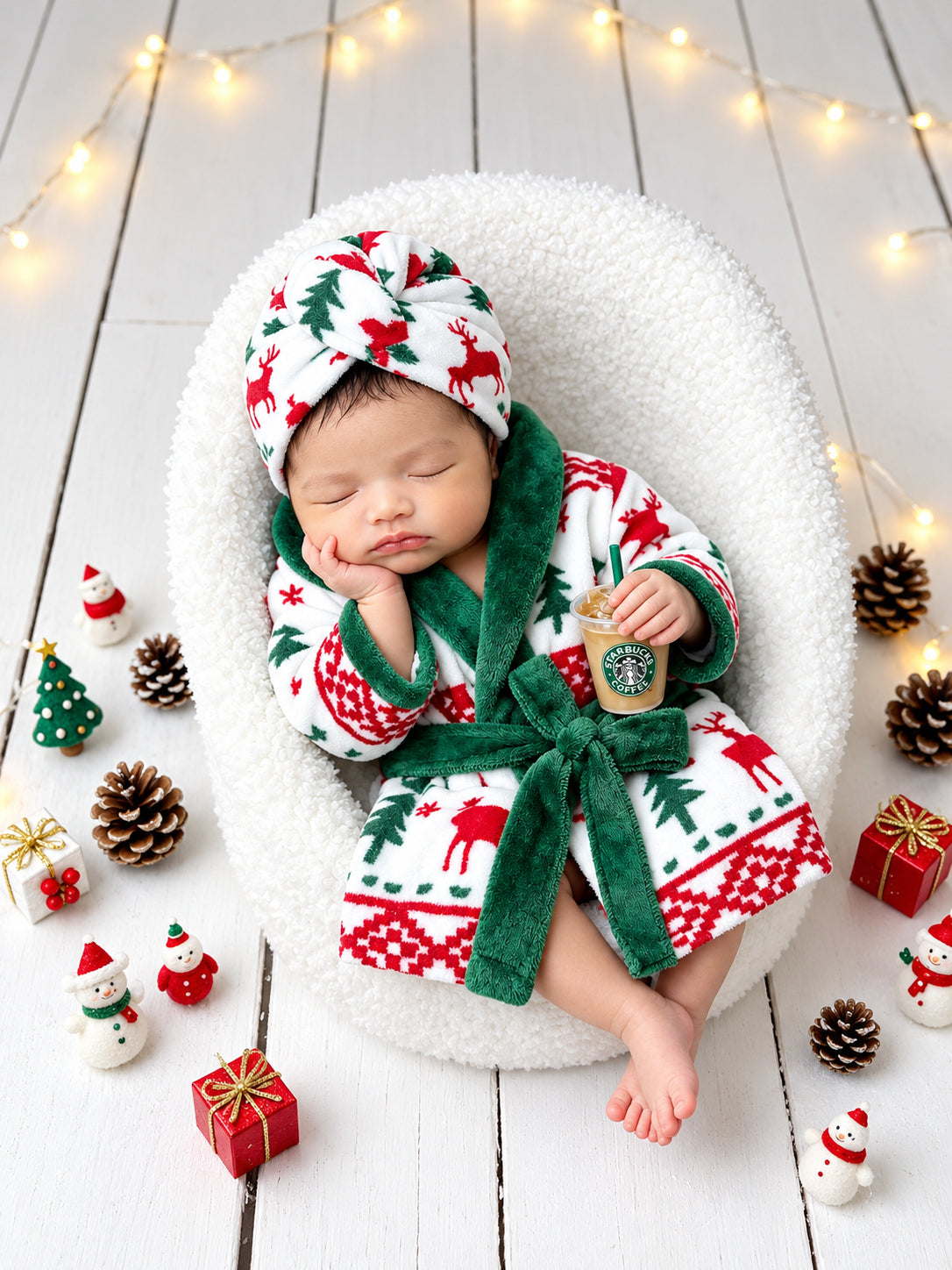 Avezano Newborn Christmas Pajamas Photography Outfit