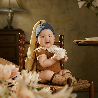 Avezano Pearl Girl Theme Photography Props for Newborn and Baby Photoshoot