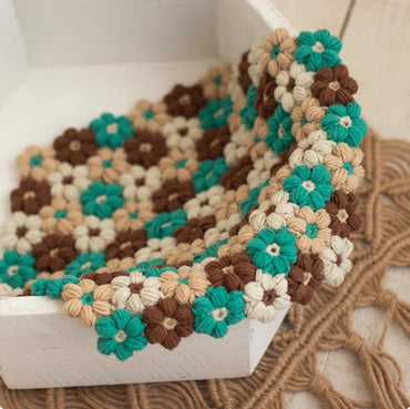 Avezano Hibiscus Hand Knitted Blanket Newborn Photography Prop
