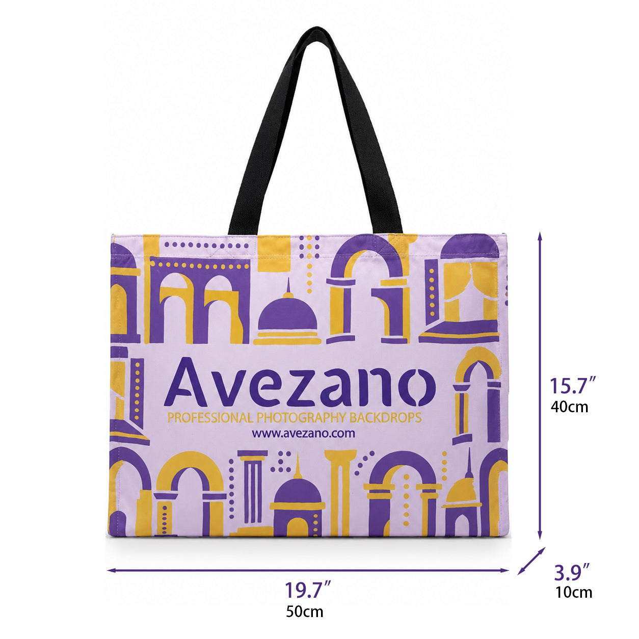 Avezano Photography Canvas Tote Bag for Backdrop Props Storage