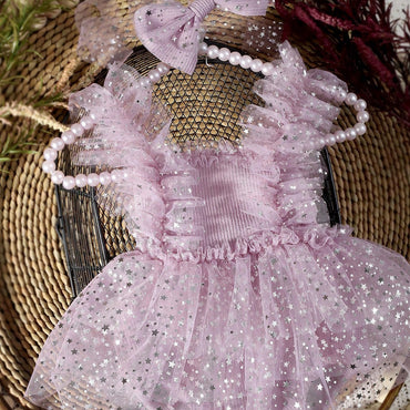 Avezano Baby Sleeveless Princess Bodysuit Summer Photo Outfit