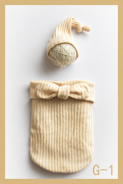 Avezano Newborn Stretch Swaddle Wrap with Hat Baby Photography Props Set