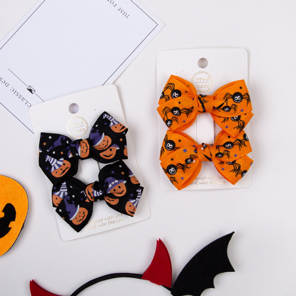 Avezano Halloween Baby Bow Hair Clips 2Pcs Photo Props