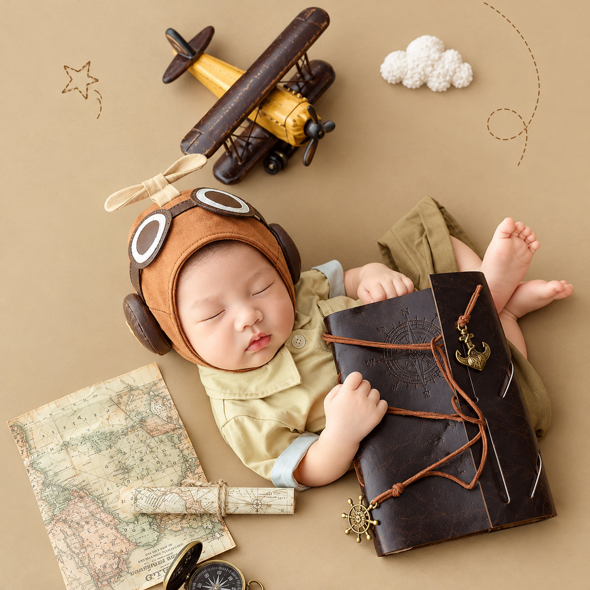 Avezano Newborn Pilot Themed Photography Prop Set