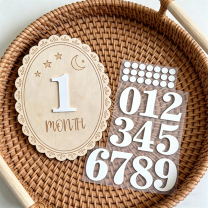 Avezano Baby Shower Birth Announcement Sign - "Hello World" Newborn Photo Prop