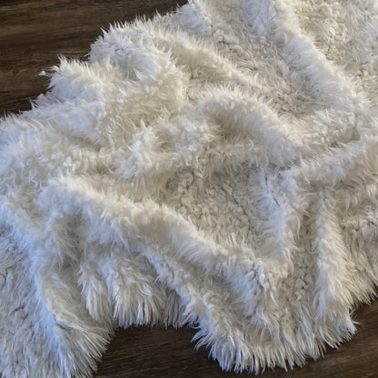 Avezano White Plush Blanket Newborn Photography Prop
