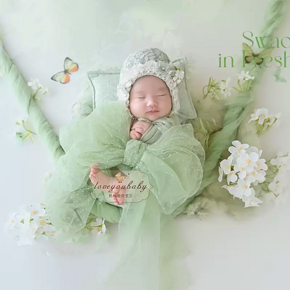 Avezano Spring Forest Style Newborn Swaddle & Hair Accessory Photography Theme