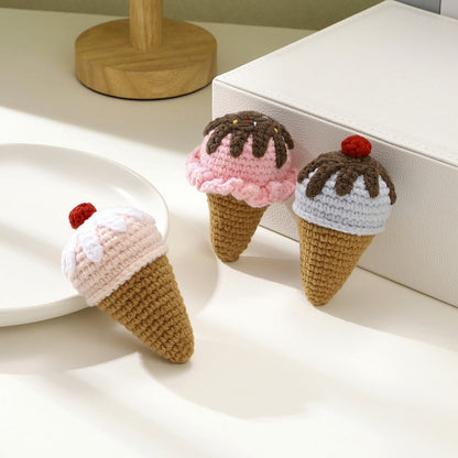 Avezano Handmade Knitted Ice Cream Doll Baby Baptism Hanging Gift