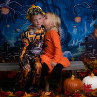 Avezano Witch Forest Jack-O-Lanterns Halloween Photography Backdrop-AVEZANO