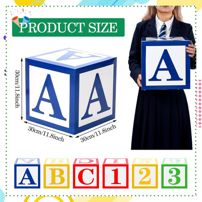 Avezano ABC & 123 Boxes Graduation Back to School Party Decorations