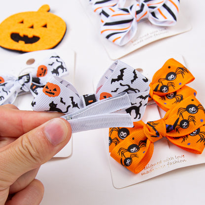 Avezano Halloween Baby Bow Hair Clips 2Pcs Photo Props