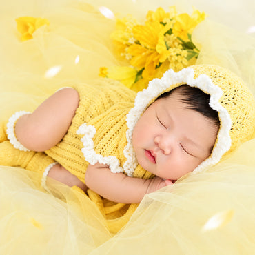 Avezano Newborn Spring Yellow Floral Themed Photography Prop Set