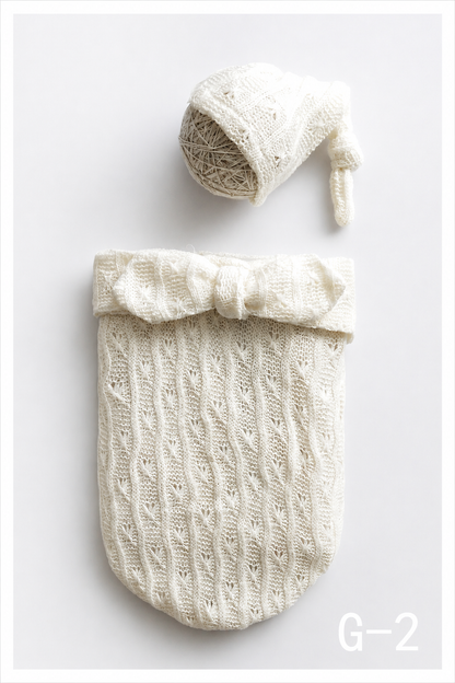 Avezano Newborn Stretch Swaddle Wrap with Hat Baby Photography Props Set