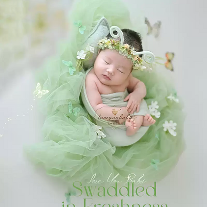 Avezano Spring Forest Style Newborn Swaddle & Hair Accessory Photography Theme