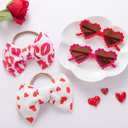 Avezano Kids Heart Sunglasses Bow Headband Set