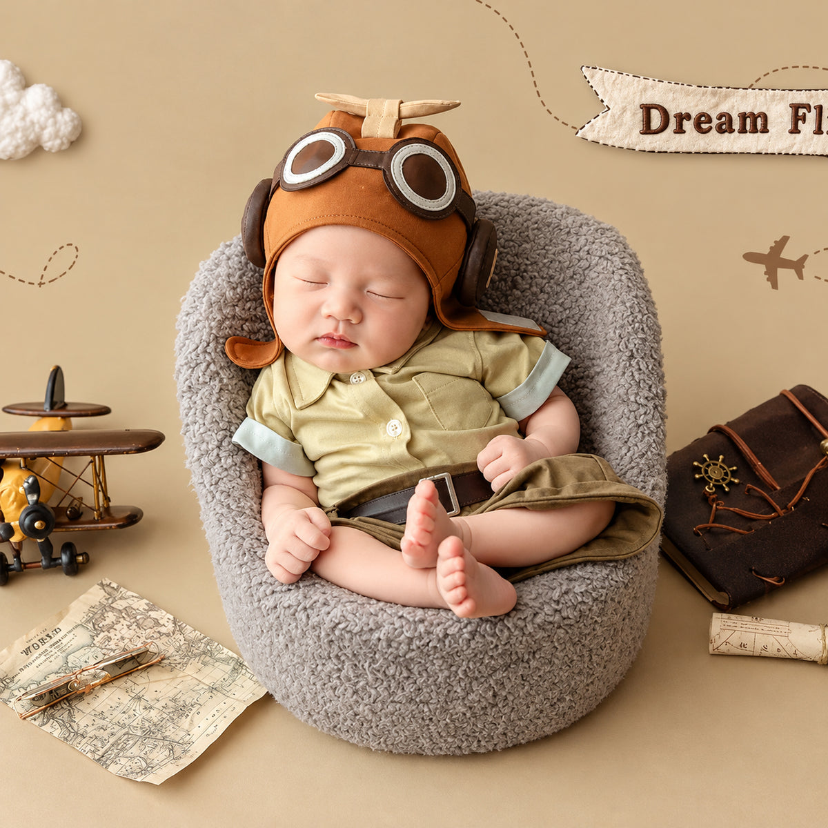 Avezano Newborn Pilot Themed Photography Prop Set