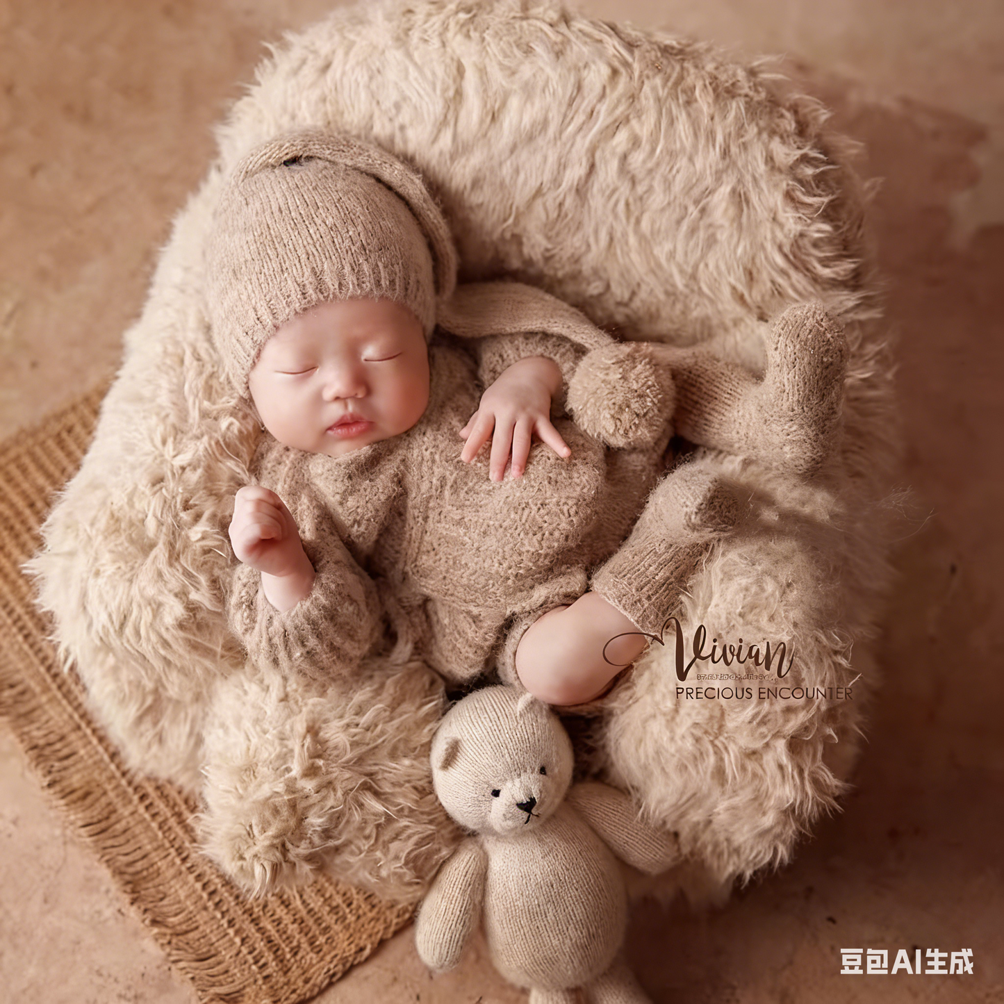 Avezano Soft and Cozy Knitted Newborn Photography Prop Set