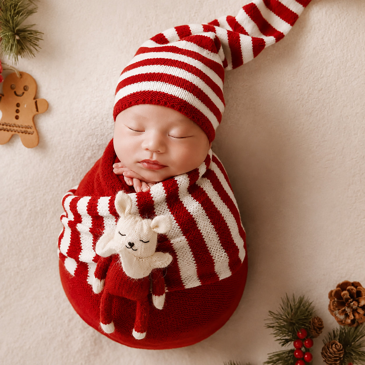 Avezano Newborn Christmas Swaddle Set Photography Props