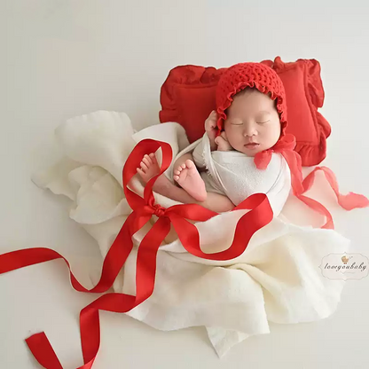 Avezano Floral Baby Wrap Photography Prop Ribbon Pillow Set