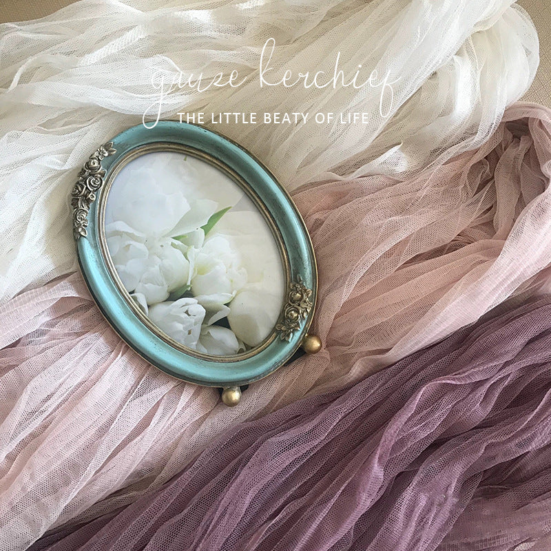 Avezano Water Ripple Double-Sided Pleated Scarf Photography Prop