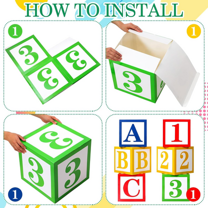 Avezano ABC & 123 Boxes Graduation Back to School Party Decorations