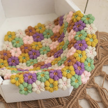 Avezano Hibiscus Hand Knitted Blanket Newborn Photography Prop